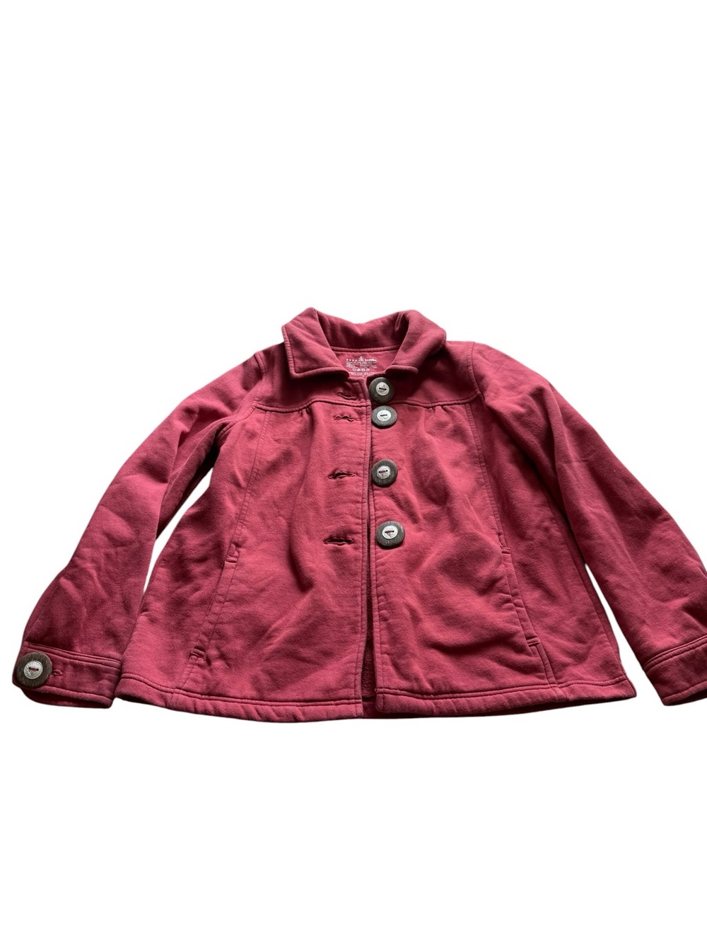 neon buddha Rose-Pink Pea Coat with Contrast Buttons